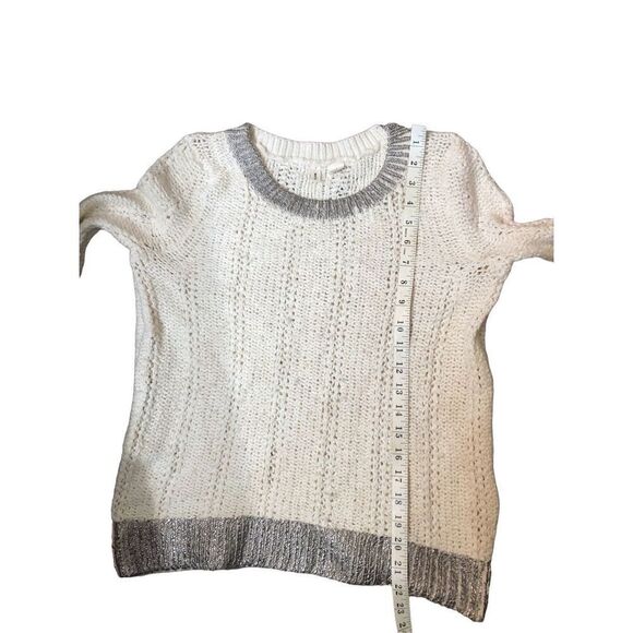 Anthropologie Moth Cream Silver Knit wool blend Sweater size S - Picture 10 of 13